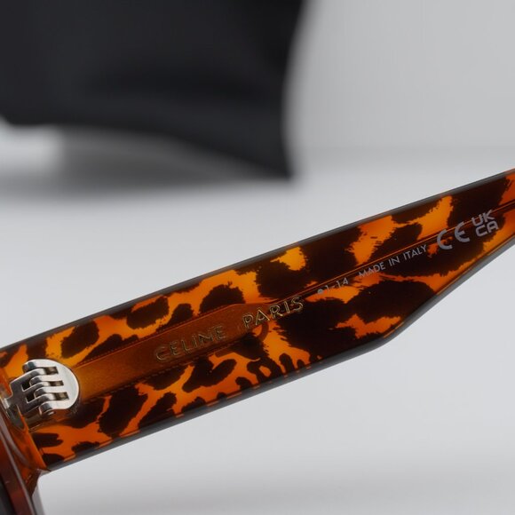 Celine CL40197U 99A Square Sunglasses - Brown Animal Havana/Grey main image 8